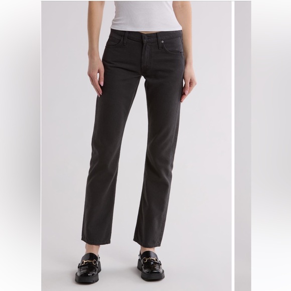 NWT MOTHER The Down Low Sweet Tooth Skimp Jeans Black Straight-LegSz 31 & 32